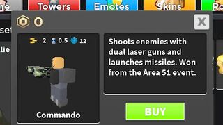 Commando is in the shop? | Tower Defense Simulator | ROBLOX