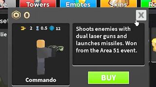 Commando is in the shop? | Tower Defense Simulator | ROBLOX