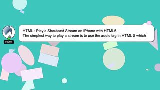 HTML : Play a Shoutcast Stream on iPhone with HTML5