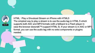 HTML : Play a Shoutcast Stream on iPhone with HTML5