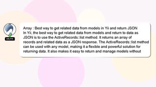 Array : Best way to get related data from models in Yii and return JSON