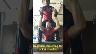 #shorts / beginners yoga stretching for back & shoulder #yoga #ashiwalyogameditation #youtubeshorts