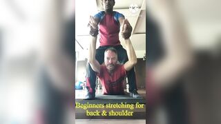 #shorts / beginners yoga stretching for back & shoulder #yoga #ashiwalyogameditation #youtubeshorts