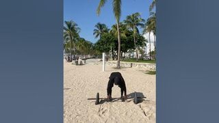 ￼ Football player, Carolina panthers ￼ workout muscle, Beach, Miami Beach