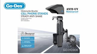 Go-Des Waterproof Motorcycle Phone Holder Handlebar Mount flexible adjustable holder bicycle stand