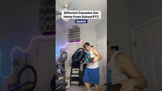 Consoles get home from school PT2 #comedy #funny #gamer #relatable #skit
