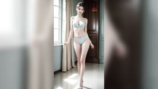 AI Art Lookbook 4K | Blue Underwear 3 | Lingerie Fashion Show | AI Beauty Girl | AI 룩북 실사 그림