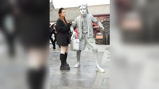 Silver​man Sculpture Funny , Silver Man Ah Shao Funny , part 3208