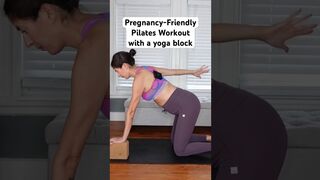 Pregnancy-friendly Pilates workout with a yoga block! Love this flow. #prenatalpilates #pilateshome