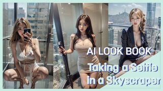 Taking a Selfie in a Skyscraper 2 #ailookbook #aicover #fashion #aigirl #lingerie#aiart #ai19