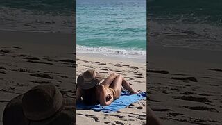 South Beach, Florida. Sun bath #beach #floridabeaches #miami #beachlife #shorts #beachwalk