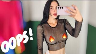 Dry vs Wet: See-through Try on Haul and Transparent Fabric Test - Shirt Test