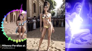 [AI Art] "The Enchantment of Golden Bikinis in AI-Generated Art"❤