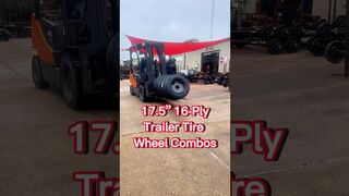 215/75R17.5 16-Ply Heavy Duty Trailer Tire on Super Single Black Wheels. In store pick up.