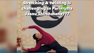 Stretching & twisting is challenging in Parivrutta Jaanu Shirshasana??? Let's learn together ????