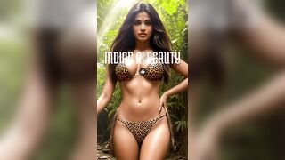 [4K] Indian AI Lookbook Model: Leopard-print bikinis in the Indian jungles - Part 2