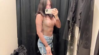 ???? See through try on haul with Asian girl | Denim skirt | Transparent clothes ????