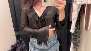 ???? See through try on haul with Asian girl | Denim skirt | Transparent clothes ????
