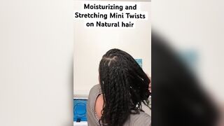 Moisturizing and stretching mini twists #minitwists #naturalhaircare #naturalhair #blackhair