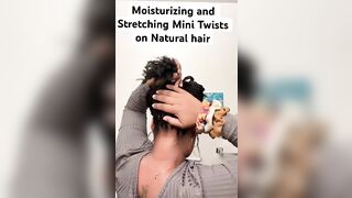 Moisturizing and stretching mini twists #minitwists #naturalhaircare #naturalhair #blackhair