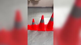 Collapsible Oxford Flexible Reflective Durable 70cm Traffic Road Safety Cone, Road Cone, Flexible Co