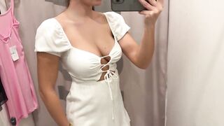 Transparent Clothes TRY ON HAUL Lingerie new white dress and a black sheer top #shorts #girl