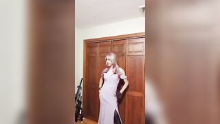 Corrin. Crossdresser wears a Bridesmaid Cocktail Dress | Boy to Girl | Lingerie