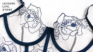 Romantic Elegance: Lace #embroideredfashion Rose Pattern #Lingerie - Herring bone Bra and Briefs! ????✨