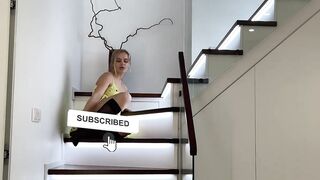Leg stretching and gymnastics for the whole body on the Stair