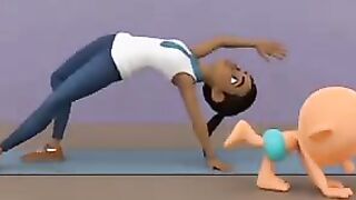 I learning yoga | try not to laugh | funny cartoon #short #shorts #shortvideo