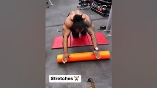 Stretches during workout। #short #gym #stretches #stretching #workout #theaboardgym #transformation