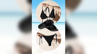 Black bikini sets and separates - from personalized to mix and match bikinis with matchy slides