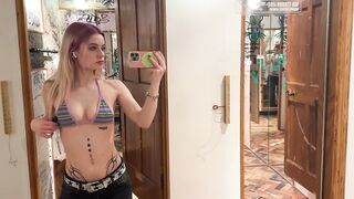 [4K] Valeria Vee | Bikini Try On Outside The Dressing Room #tryonhaul #fashion #style