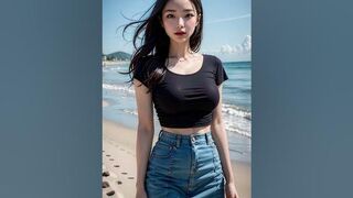 [AI Art Lookbook] Beautiful Girl summer vacation #ai #lingerie #shorts