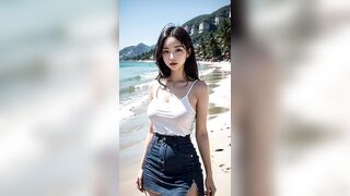 [AI Art Lookbook] Beautiful Girl summer vacation #ai #lingerie #shorts