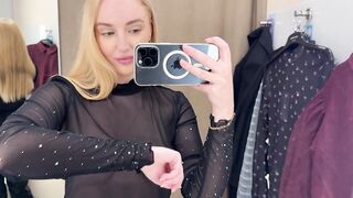 [4K] Transparent Try on Haul with Sophie Rayne | No Bra Challenge