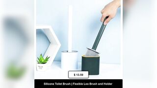 Silicone Toilet Brush | Flexible Loo Brush and Holder