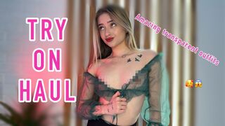Try on Haul with transparent outfits gorgeous outfits with Luna Lavand 2024