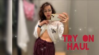 [4K] See-Through Try On Haul | Transparent Lingerie and Clothes | Try-On Haul At The Mall
