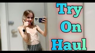 [4K] Transparent Try on Haul | Transparent dress | No Bra | At the mall