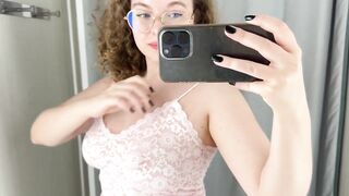 [4K] Transparent Try On Haul in dressing room | See Through Outfit