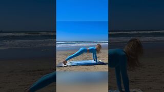 ASMR Yoga for calm ???? #asmrshorts #beachyoga