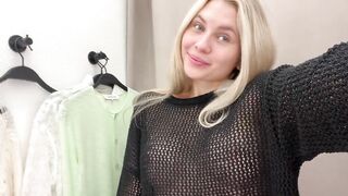 [4k] Mesh Sweater Review | Try On Haul with Mia