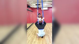 Aerial yoga class ! Aerial yoga teacher training centre Raipur Chhattisgarh ! #yoga #aerial #shorts