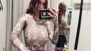 4K Fishnet Transparent Try On Haul | No Pasties No Bra Sheer Lingerie | MissJadeFox Mature Model