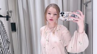 [4K] Transparent Try On Haul with Diana Rider | See Through Clothes At The Mall