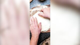 Stretching Homemade Pizza Dough #Shorts