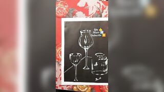 Transparent glass???? drawing on black paper???? II light and shadow ???? II #art #glassart #uniqueart