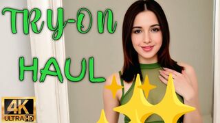 4K TRANSPARENT Natural Cute Try On Lingerie | Pretty Crop Top Try-On with Mirror view | Try On Haul