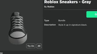 FREE ACCESSORY! HOW TO GET Roblox Sneakers - Gray! (ROBLOX LAYERED CLOTHING SHOES)